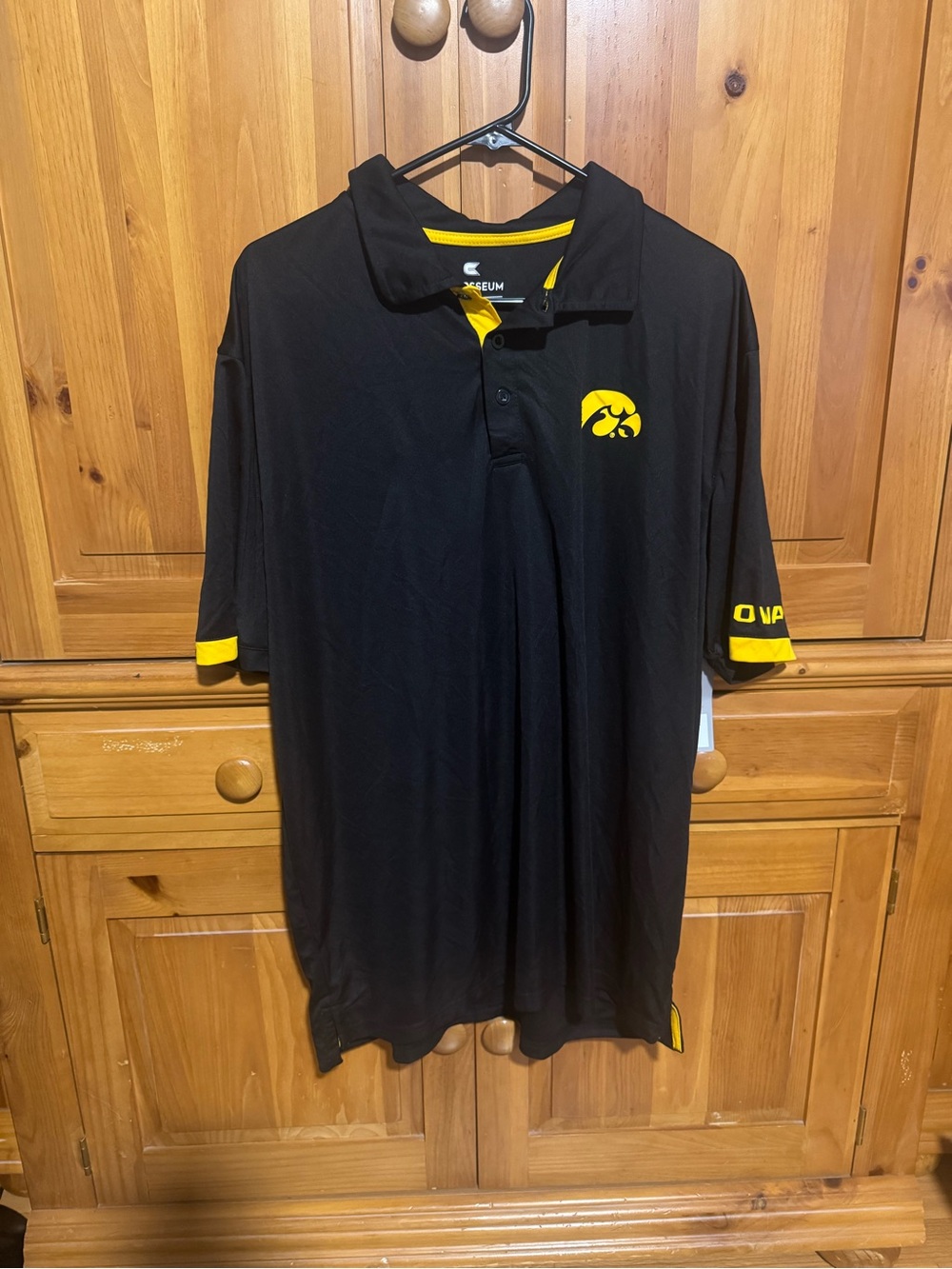 University of Iowa Black & Yellow Polo Shirt Colosseum